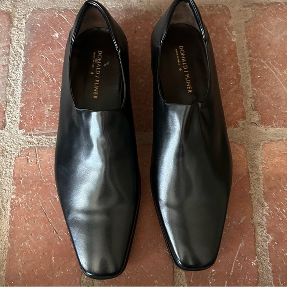 Donald J. Pliner Men’s Nappa Stretch Rex Leather Loafers in Black Sz 11.5